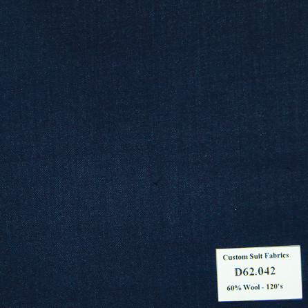  D62.042 Kevinlli V4 - Vải Suit 60% Wool - Xanh Navy Trơn